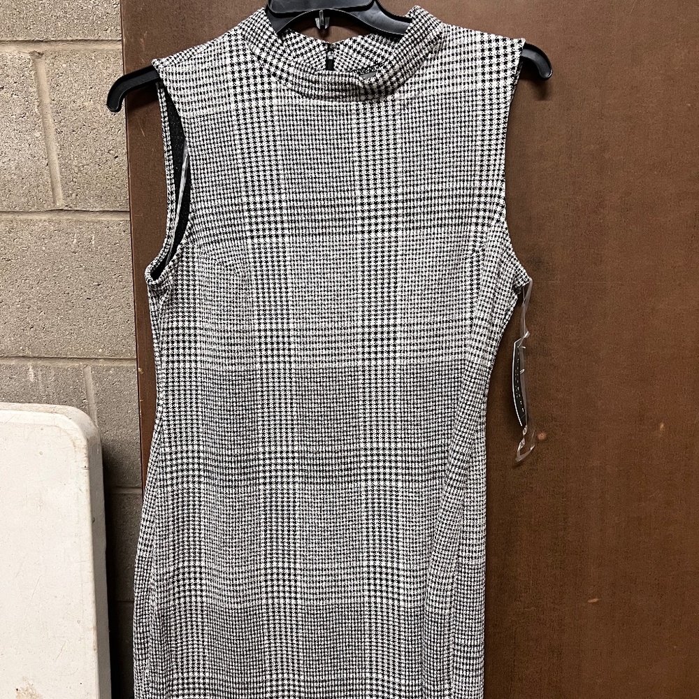 Sharagano Black And White Sleeveless Dress